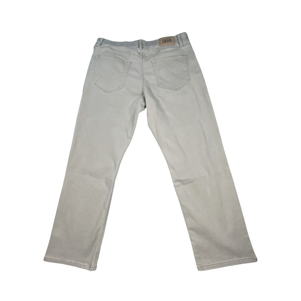 IZOD Men’s Khaki Jeans 34x29 Regular Fit Stretch Casual Pants Beige